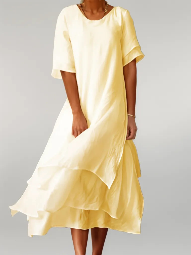 Isla – Flowing Layered Midi Dress