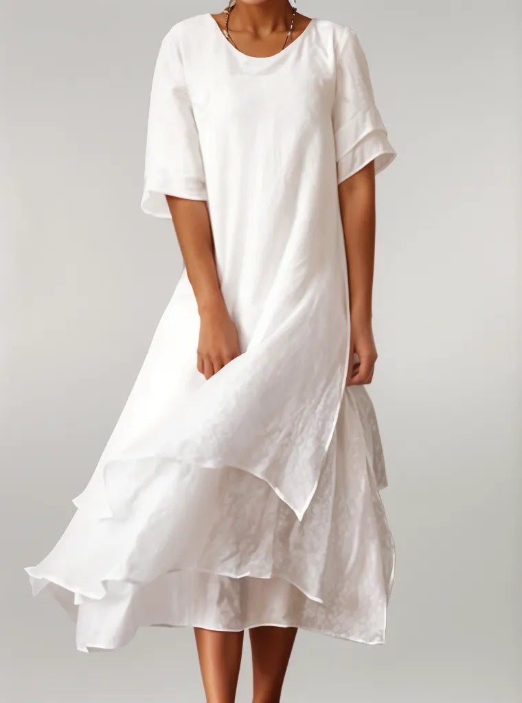 Isla – Flowing Layered Midi Dress