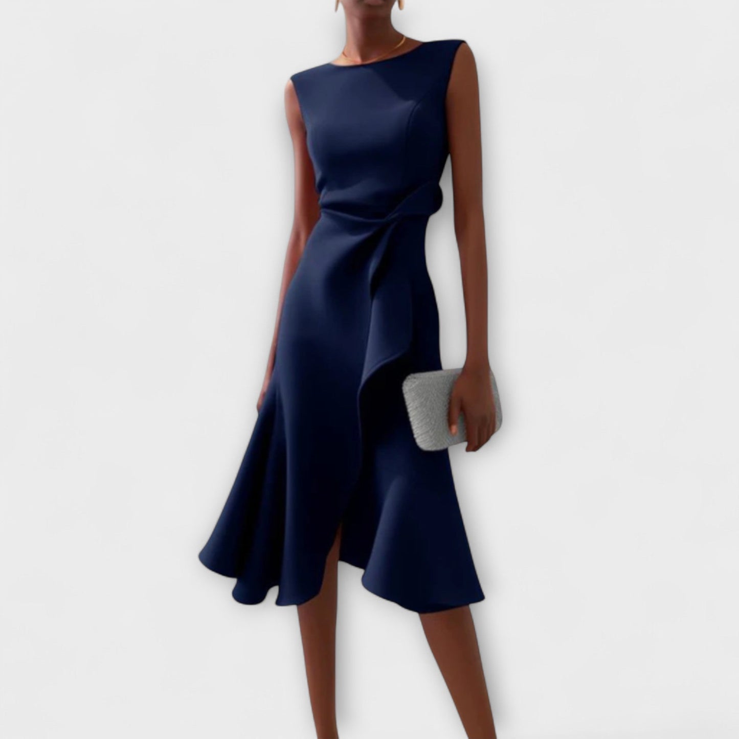 Aurora – Draped Asymmetrical Midi Dress