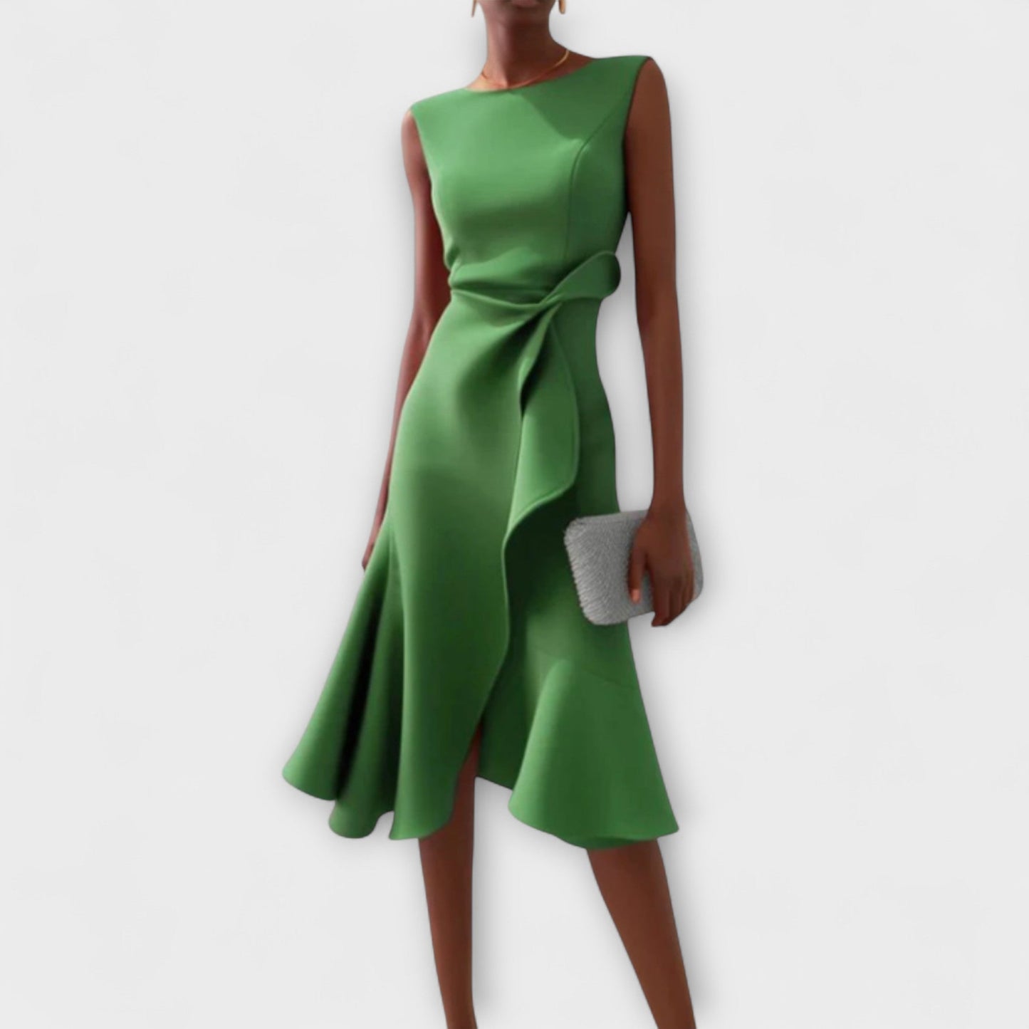 Aurora – Draped Asymmetrical Midi Dress