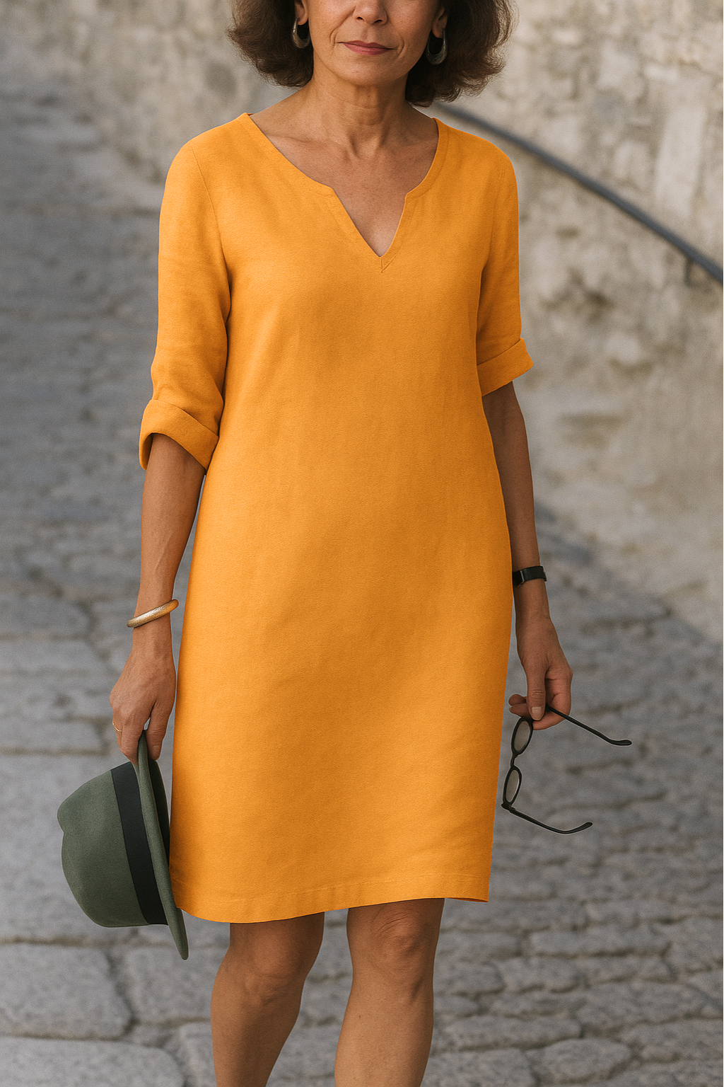 Ria™ | Elegant V-Neck Dress