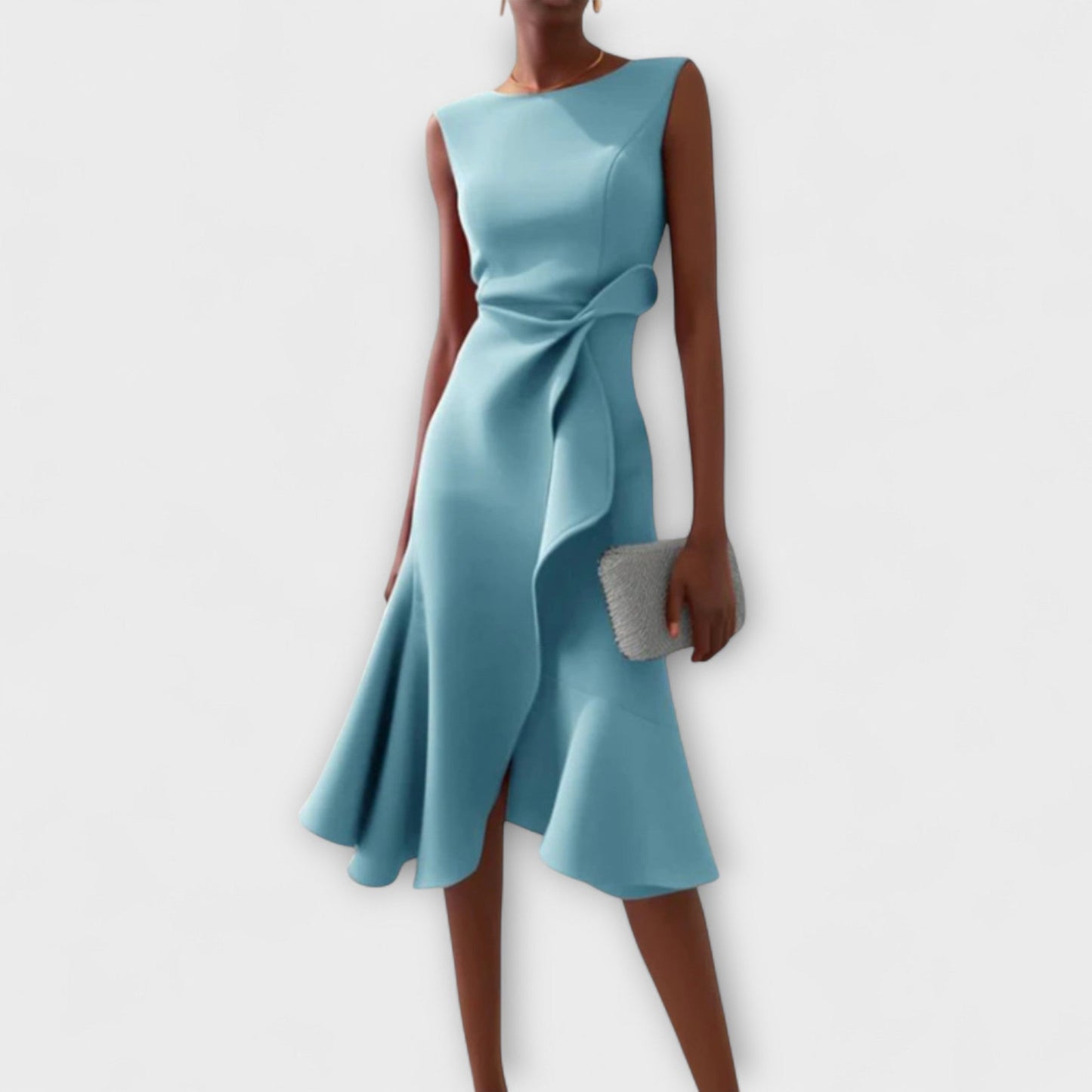 Aurora – Draped Asymmetrical Midi Dress