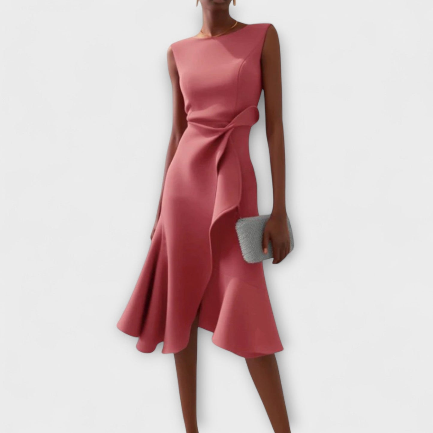 Aurora – Draped Asymmetrical Midi Dress