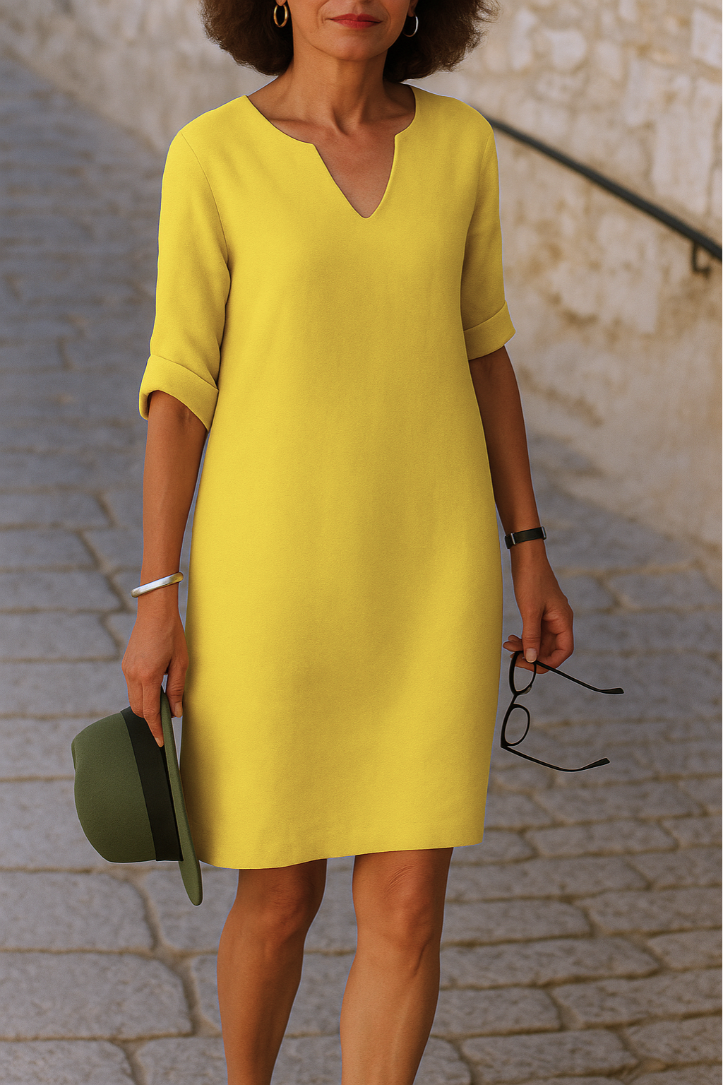 Ria™ | Elegant V-Neck Dress