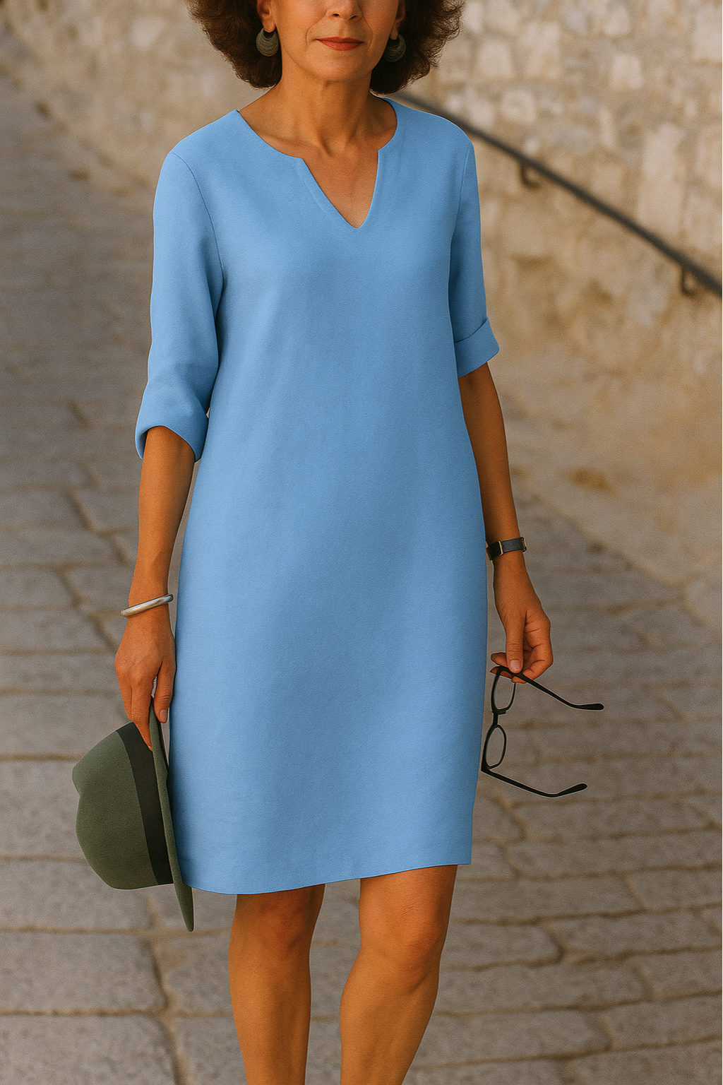 Ria™ | Elegant V-Neck Dress