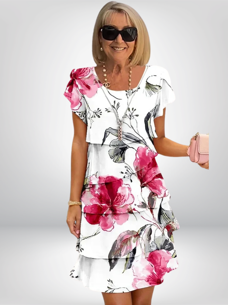 Giselle™ | Ruffled Floral Pleated Dress