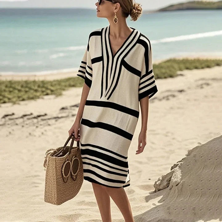 Maya | Flowy Striped Dress – Effortless Elegance