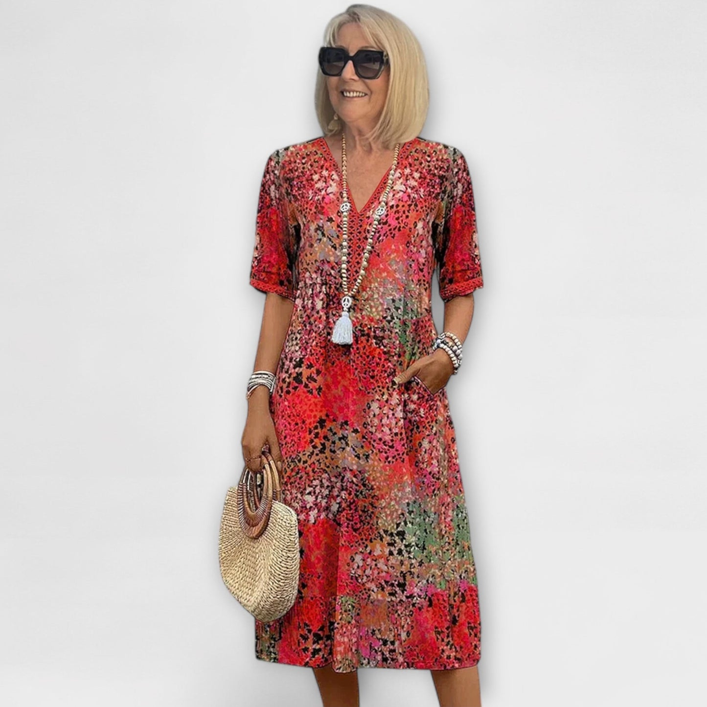 Elina – Relaxed Printed Midi Dress