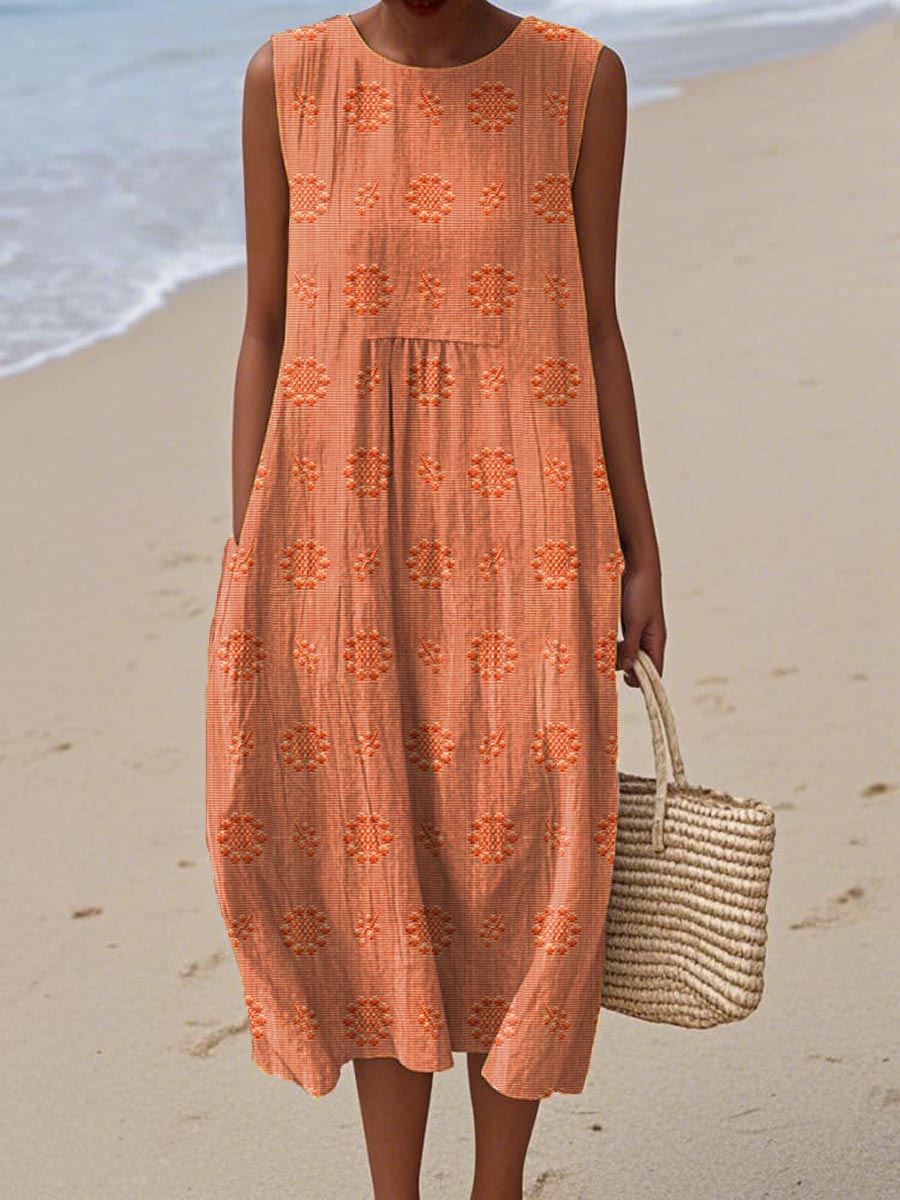 Eveline™ | Elegant Sleeveless Cotton Pocket Dress