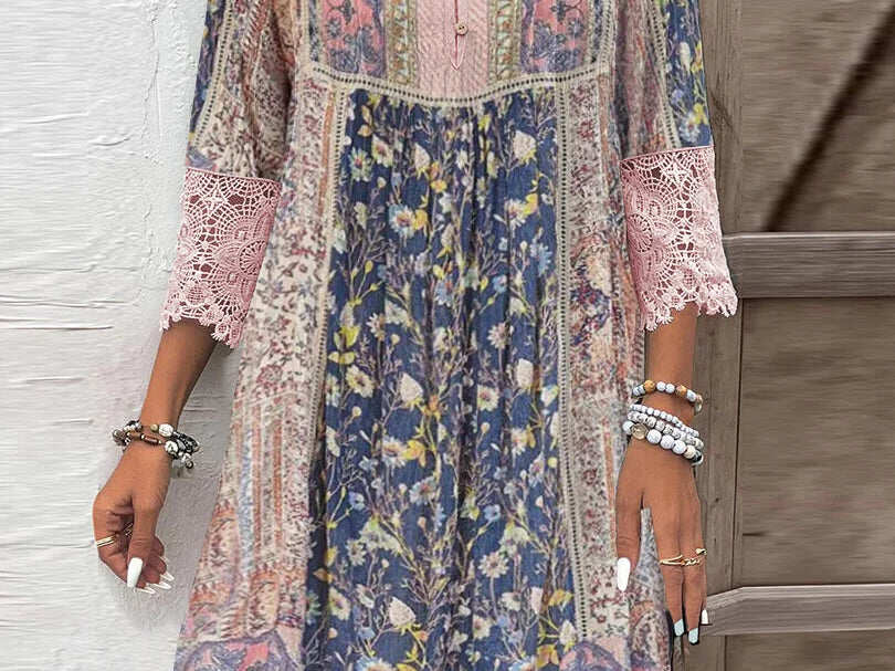 Mirabel – Boho Lace Trim Dress