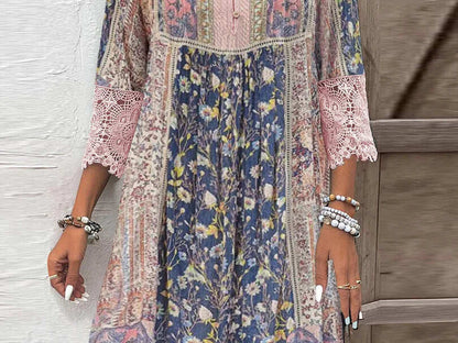 Mirabel – Boho Lace Trim Dress