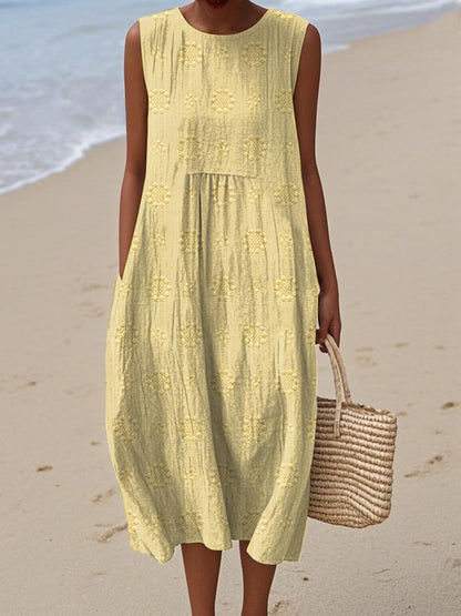 Eveline™ | Elegant Sleeveless Cotton Pocket Dress