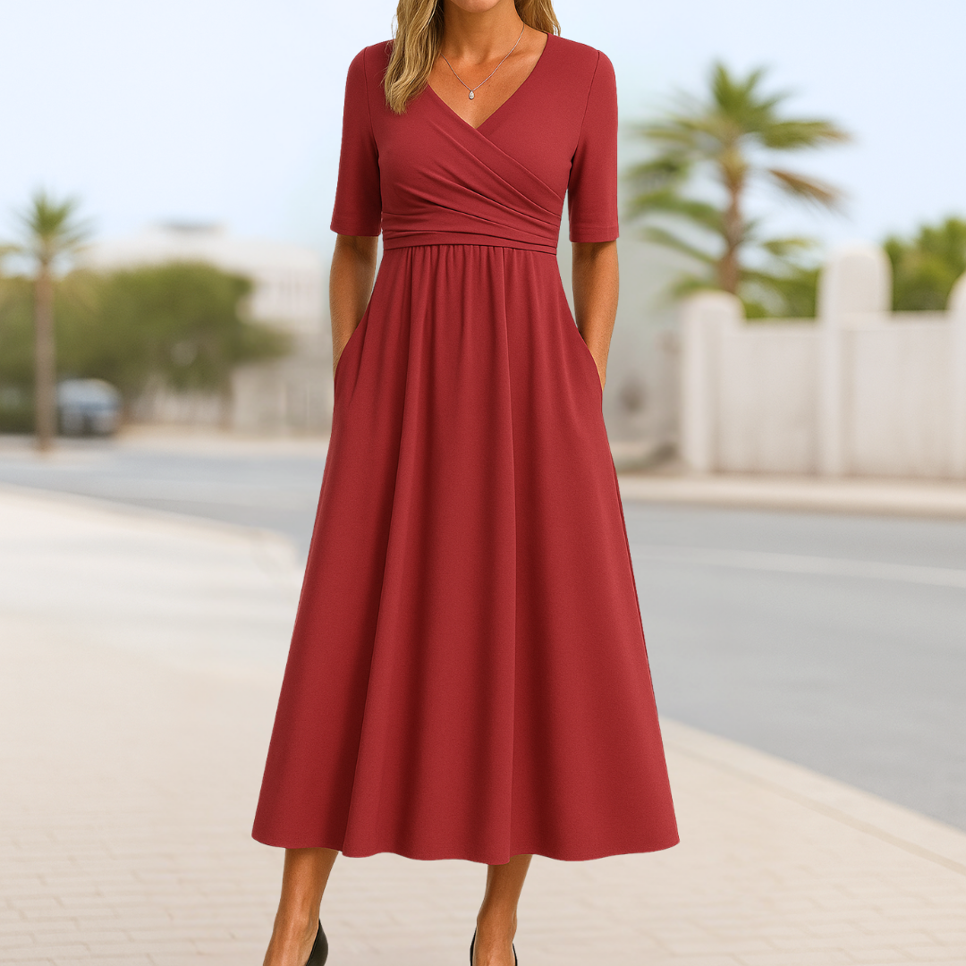 Solène™ | Wrap Midi Dress