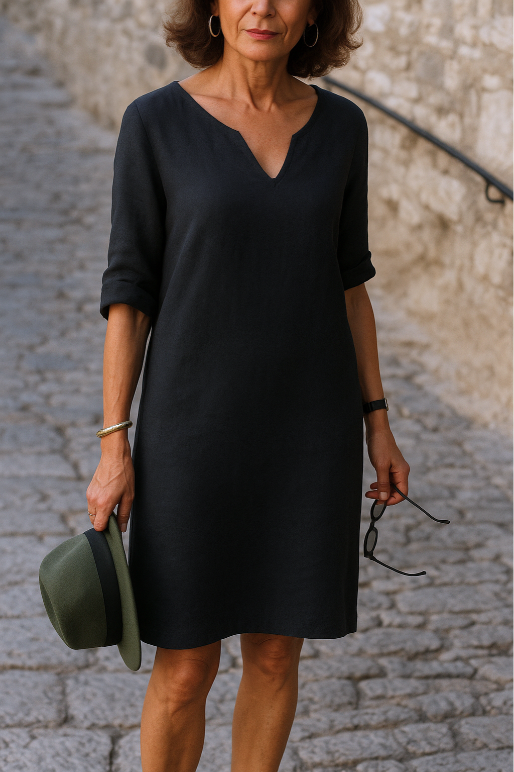 Ria™ | Elegant V-Neck Dress