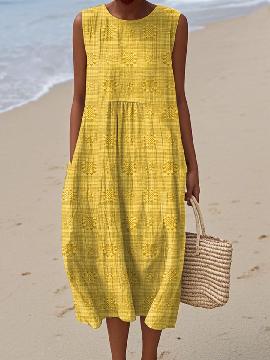 Eveline™ | Elegant Sleeveless Cotton Pocket Dress