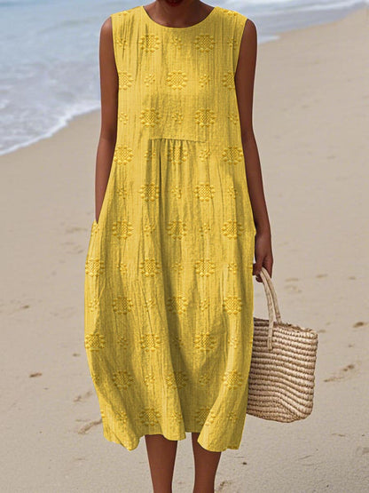 Eveline™ | Elegant Sleeveless Cotton Pocket Dress