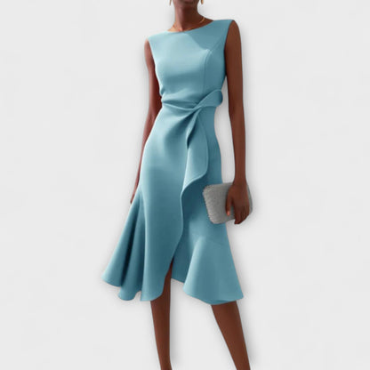 Aveline – Sculpted Ruffle Midi Dress