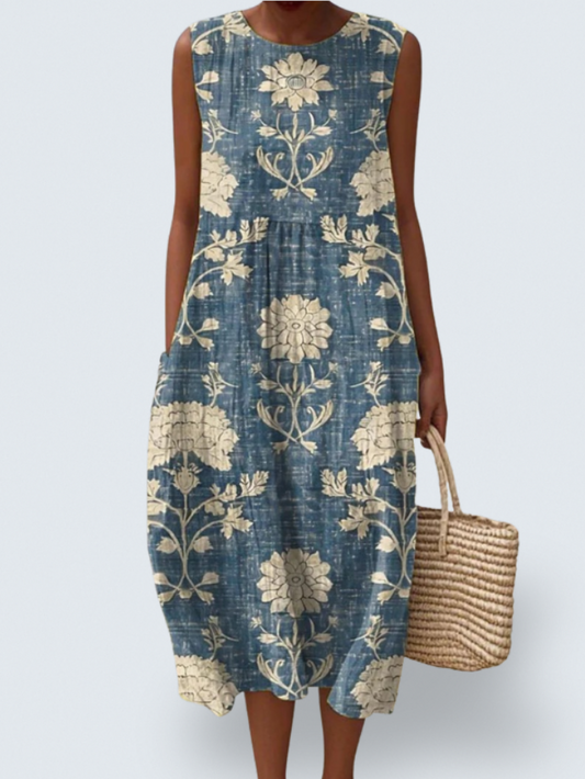Lyanne – Vintage Bloom Sleeveless Dress