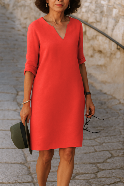 Ria™ | Elegant V-Neck Dress