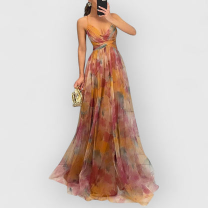 Verite | Long Floral Print Dress