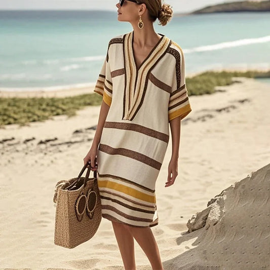 Maya | Flowy Striped Dress – Effortless Elegance