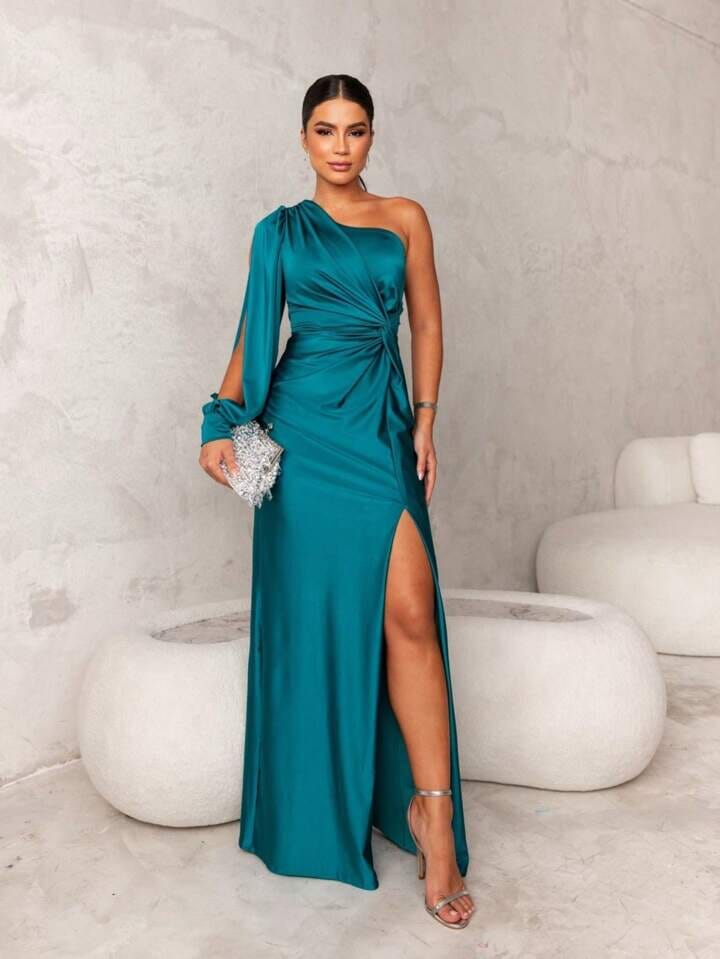 Victoria | Elegant Silk Dress with Split